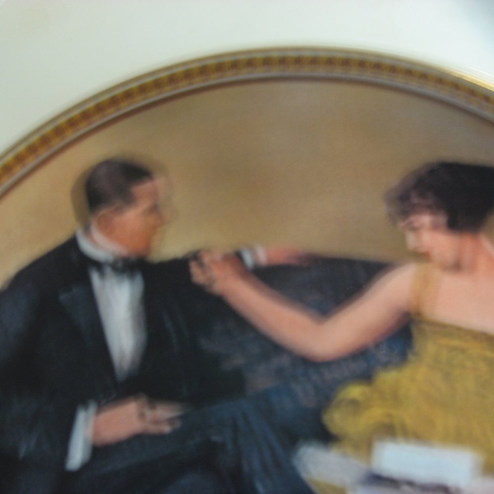 FLIRTING IN THE PARLOR  PLATE EDWIN KNOWLES